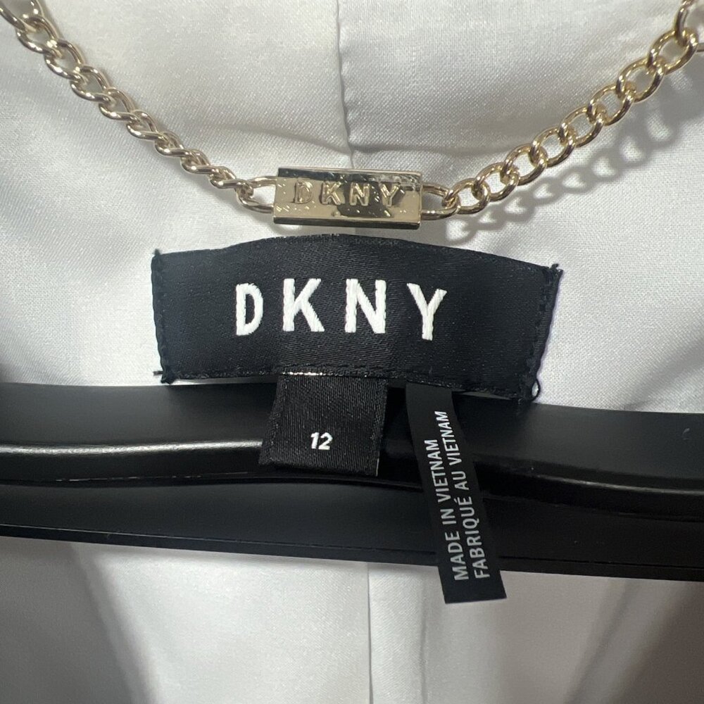 DKNY Blazer Women 12Blue Jacket Coat‎ Career Preppy One Button Lined NEW - Picture 4 of 15